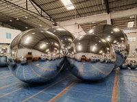 Vente directe d'usine, sphère flottante en PVC, couleur OEM brillante, réfléchissante, décoration d'événement géante, ballon miroir gonflable