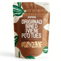 Sacs en papier kraft noir mat refermables OEM, pochettes autoportantes en aluminium, résistantes à la chaleur et à l'humidité, avec fermeture éclair, pour emballage alimentaire (snacks, viande)