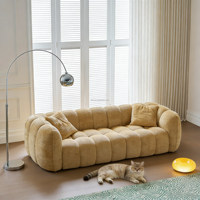 Vente chaude usine : Canapé paresseux en éponge compressée, style citrouille, style crémeux, moderne, sans cadre, en rangée droite, pour salon