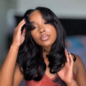 Perruques à <span class=keywords><strong>frange</strong></span> sans colle, vente en gros, pas chères, cheveux humains vierges bruts, cuticules alignées, avec <span class=keywords><strong>frange</strong></span>, pour femmes noires - Product Image 4