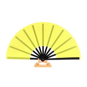 <b>White</b> Large Clack Custom Festival Hand Folding Fan With Logo 13INCH - Product Image 6