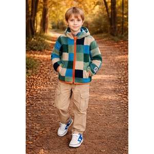 <span class=keywords><strong>Veste</strong></span> épaisse pour garçon, manteau en <span class=keywords><strong>sherpa</strong></span> pour garçons, <span class=keywords><strong>veste</strong></span> patchwork colorée pour enfant - Product Image 1