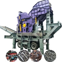 Concasseur à marteaux mobile robuste pour la récupération de métaux lourds, y compris les déchets de réfrigérateurs, les ferraille, les coques de voitures, les blocs moteur et le fonte