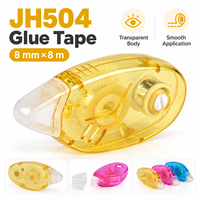 Ruban adhésif classique de 8 mm x 8 m pour bureau et école, en matériau PS/POM coloré unique, imprimé UV, en cassette