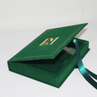 Boîte d'invitation de mariage en velours vert pour baptême, carte d'invitation en acrylique transparent en plexiglas
