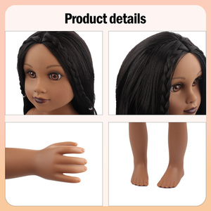 Poupée réaliste afro-américaine de haute qualité, 18 pouces, entièrement en vinyle, avec de longs cheveux, pour enfants, jouets de déguisement DIY. - Product Image 3