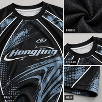 T-shirt de sport en gros pour femme, en jersey maillé à manches courtes et col rond, avec impression par sublimation et passepoil contrastant