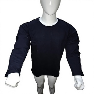 T-shirts unisexes à manches courtes, double accès, pour la rééducation post-chirurgicale, 100 % coton, décontractés, unis, en jersey, à boutons-pression, coupe régulière - Product Image 1