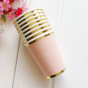 Vajilla Desechable DAMAI Bronzing Decagon Rosa Claro, Juego de Vajilla para Fiestas para Niños y Adultos, Platos y Vasos de Papel Desechables - Product Image 5