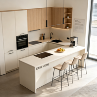 Ensemble d'armoires de cuisine laquées brillantes RTA à fermeture amortie