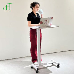 Escritorio Móvil Neumático Blanco con Ruedas, Altura Ajustable, para Oficina en Casa y Teletrabajo - Product Image 4