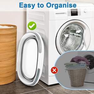 Cubo de fregado plegable con mango para limpieza, cubo de silicona cuadrado de 16L para limpieza de ventanas o lavado de coches - Product Image 5