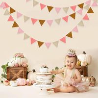 Décorations de fête marron Blush rose feutre suspendu Triangle Mini banderole fanion bannière drapeau pour anniversaire mariage vacances décor