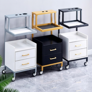 Z Barber Shop Metal <b>Tool</b> Cabinet Hairdressing Shop Mirror Table Beauty Salon <b>Trolley</b> Hair Dryer Multifunctional Storage Rack - Product Image 1