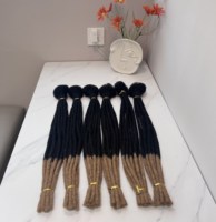 All'ingrosso capelli vergini brasiliani 1/2 1/3 1/4 partizione # 1B 27 Afro uncinetto alla rinfusa Dreadlocks extension