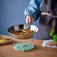 Sous-plats et tapis en laine de mouton vierge 100% certifiée équitable, style bohème, écologiques, fabriqués dans le Hebei, carrés de 8 pouces, multicolores