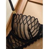 Ensemble de lingerie sexy en dentelle et maille brodée, style romantique, transparent, vente chaude en usine