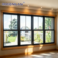 Fenêtre à double battant en aluminium insonorisée de style américain Rogenilan, triple vitrage, double vitrage extérieur pour maison