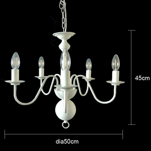 Designer Modern Industrial Farmhouse 5-<b>Light</b> Kitchen Island Lighting Fixture <b>Dining</b> Room White Chandelier Pendant <b>Light</b> - Product Image 2