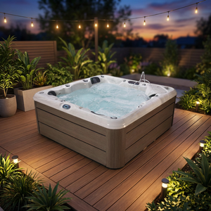 2026 Hot Sales Relax Luxury OutDoor Massage Spa Hot Tub Outdoor <strong>Bathtub</strong> 6 Person for Garden Jacuzzier Outdoor Spa with LED - Product Image 2