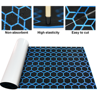 Tapis de style Sea Dek KT GuoMei noir et bleu clair brossé, imperméables, épaisseur 6 mm, adhésion forte, feuilles hautes à clipser