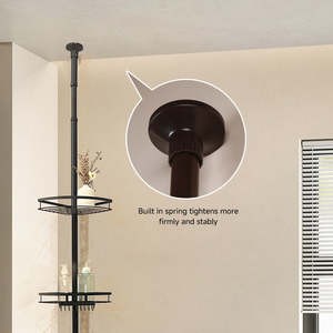 Support <span class=keywords><strong>de</strong></span> salle <span class=keywords><strong>de</strong></span> bain élégant en acier inoxydable <span class=keywords><strong>noir</strong></span> Caddy <span class=keywords><strong>de</strong></span> <span class=keywords><strong>douche</strong></span> d'angle télescopique réglable à 4 niveaux - Product Image 6