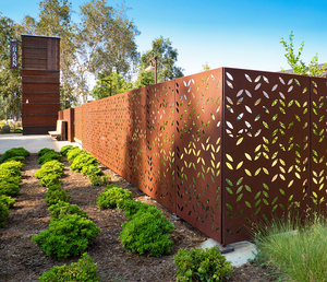 Paneles de <span class=keywords><strong>hierro</strong></span> para privacidad de jardín, cercado decorativo doble de lujo para el hogar, puertas y cercas para patios delanteros - Product Image 3