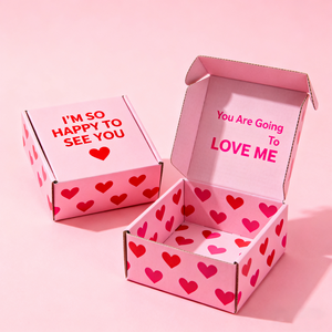 Sevgililer temalı kalp markalı kutu ile romantik mesaj eko dostu ambalaj hediye e-ticaret ve perakende için - Product Image 1