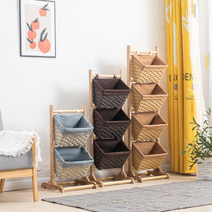 Cesto portaoggetti in legno multistrato per mobili in Rattan intrecciati in carta naturale - Product Image 4