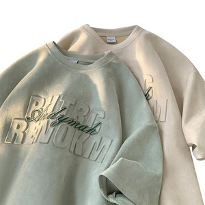 เสื้อยืดคุณภาพสูง ลายนูน 3 มิติ สวมใส่สบาย ระบายอากาศได้ดี ผลิตจากผ้าฝ้าย 100% รับสกรีนโลโก้ เสื้อยืดผู้ชาย ขายส่ง - Product Image 3