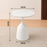 Table basse ronde en marbre de style italien, populaire sur Internet, pour petit appartement, luxe léger, couleur crème