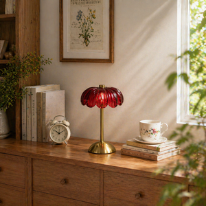 Lampada da Tavolo Moderna Senza Fili, Ricaricabile, LED, Vetro Rosso, Dimmerabile al Tocco, <span class=keywords><strong>a</strong></span> <span class=keywords><strong>Batteria</strong></span>, per Illuminazione d'Ambiente in Ristoranti e Bar - Product Image 4