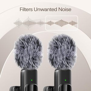Microphone Lavalier Sans Fil 3-en-1 pour Diffusion et Interviews, Compatible avec Téléphones Mobiles, Appareils Photo, Haut-parleurs, Tablettes et PC - Product Image 4