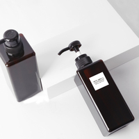 Vente en gros de flacon à pompe carré en plastique PET pour shampoing et lotion 100ml 250ml 450ml Tailles pour savon liquide et lavage des mains