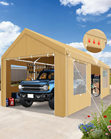 Abri de voiture 12x20 pieds, garage portable robuste 2.0 avec structure thermolaquée (mieux que galvanisé), abri imperméable pour voiture