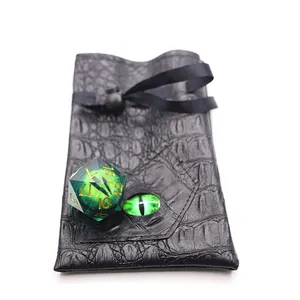 Hoge Kwaliteit Pu Lederen Dragon Eye Dobbelsteen Tas Custom Trekkoord Dobbelsteen Zak Voor Dnd