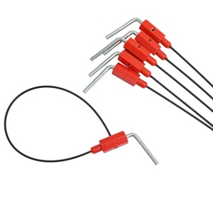 Precintos Metálicos Azules Ajustables para Vagones de Ferrocarril, <span class=keywords><strong>Cable</strong></span> de Acero de Alta Resistencia para Remolques, <span class=keywords><strong>Cable</strong></span> de Seguridad Antirrobo - Product Image 1