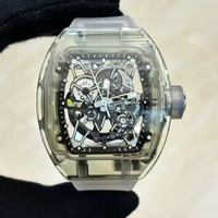 Montre mécanique automatique de luxe tendance et élégante de haute qualité 3502 avec boîtier en cristal en forme de tonneau, tourbillon, étanche pour hommes