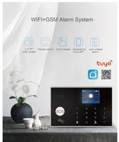 Kit Système d'Alarme Tuya WiFi 4G CID avec Écran 2,4 Pouces, Pack Antivol Domestique avec Capteur de Mouvement PIR et Capteur de Porte