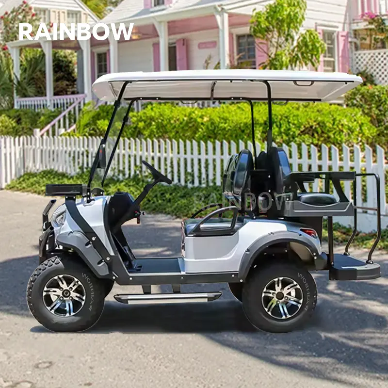 Nouveau chariot de golf électrique 2 + 2 quatre places voiturette de golf pneus de buggy de plage