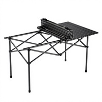 Table pliante de camping en plein air moderne personnalisée, légère, en acier au carbone, réglable en hauteur, pour pique-nique et barbecue