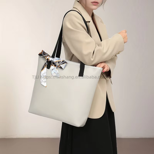 New Arrive Luxury Brand Designer Pu One-Shoulder <b>Tote</b> Bag <b>Zip</b> Large Capacity Scarf Decorated Trending Handbags for Tanjing - Product Image 6