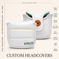 Housse de putter de golf en cuir PU avec logo personnalisé, fermeture magnétique, broderie Birdie, imperméable, vente en gros d'usine OEM