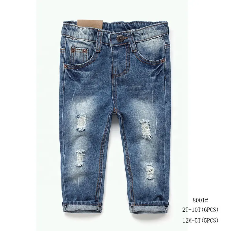 BABY TOWN Baby Boys 100% Cotton Demin Jeans With Pockets and Elasticated Waistband 