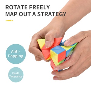 Jouets éducatifs en plastique ABS, 2 pièces, impression de logos personnalisés, Puzzle 3x3x3, plateau à rotation rapide, <span class=keywords><strong>3</strong></span> figurines magiques, <span class=keywords><strong>Cube</strong></span> pour enfants - Product Image 5