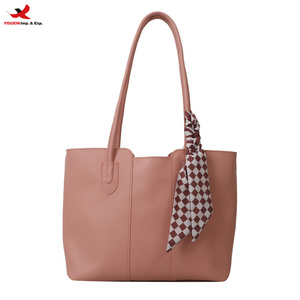 Women's Korean Style <b>Large</b> Capacity Tote Shoulder Bag PU Leather Niche Texture Silk <b>Scarf</b> for Daily Work RTS Bulk Mixed Order - Product Image 1