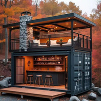 Conteneur de 2 étages pour café-restaurant, bar, terrasse, escalier, 20ft/40ft, pour hôtel/cafétéria/boutique, structure en acier, design moderne et respirant