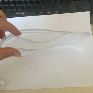 A6 Bolsillos de carpeta de anillas Plástico transparente Sobres de efectivo con cabeza de cremallera de doble cara Bolsa de documentos de dinero de hojas sueltas Producto de archivo - Product Image 2