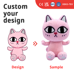 Peluche chat rose personnalisée OEM ODM, animal en peluche personnalisé, poupée chaton mignonne, cadeau doux et kawaii, mascotte de marque, usine - Product Image 1