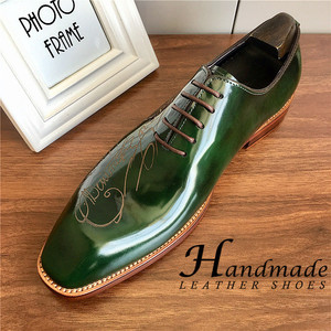 Chaussures habillées haut de gamme en cuir véritable pour hommes - Chaussures en cuir gravées à bout pointu et finition brillante, style Oxford - Product Image 2